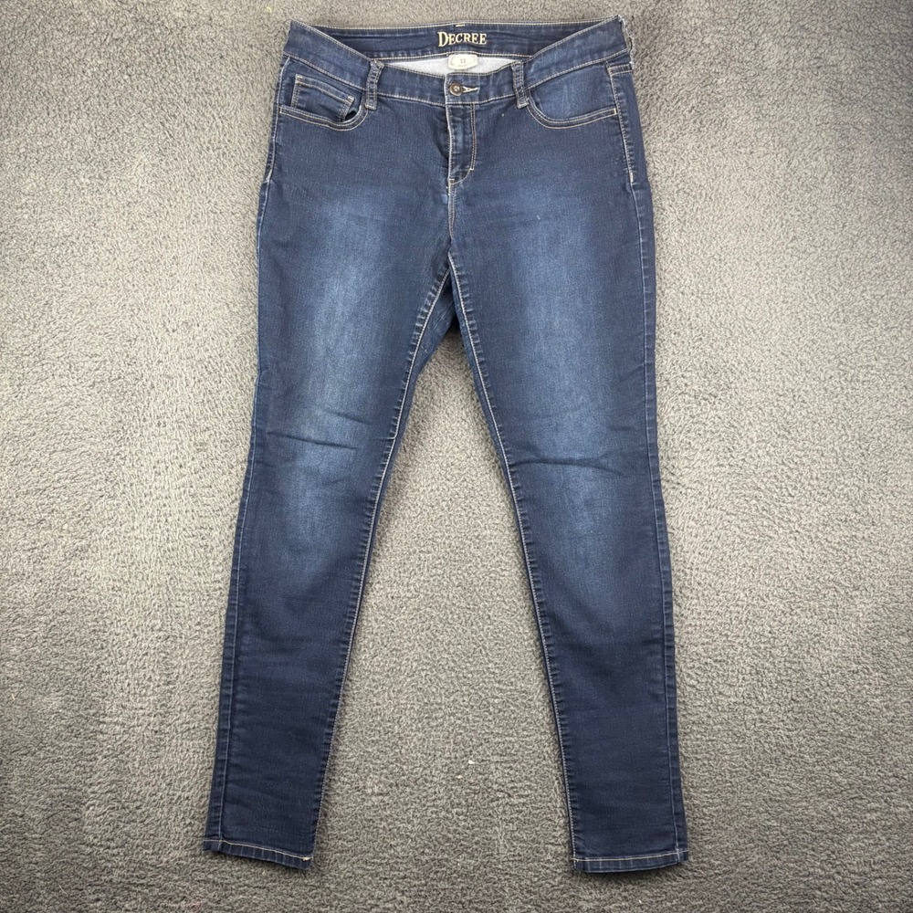 DECREE Women Size 11 Dark Wash Skinny Jeans Denim Pants